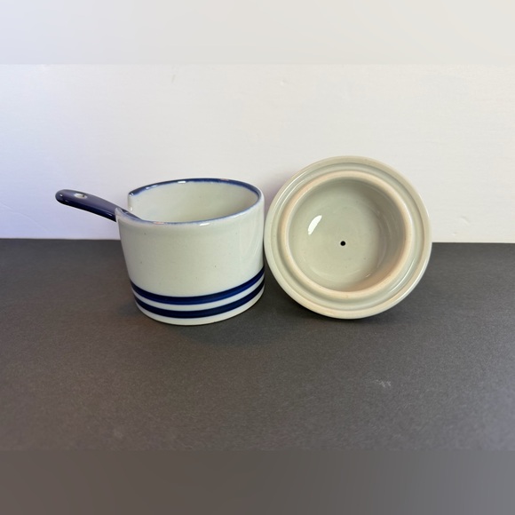 Vintage Dansk Blue Mist Jelly Jam Pot/Sugar Bowl with Lid & Spoon - Stoneware - Picture 2 of 6